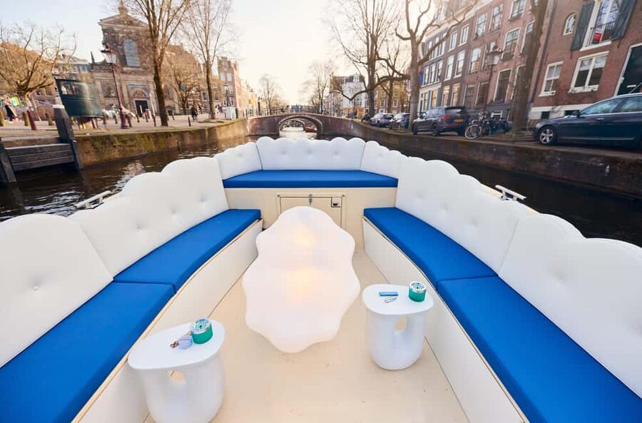 Amsterdam: Smoke & Cruise on covered Cannabis Boat With Bar - The Cloud Boat experience in plain terms