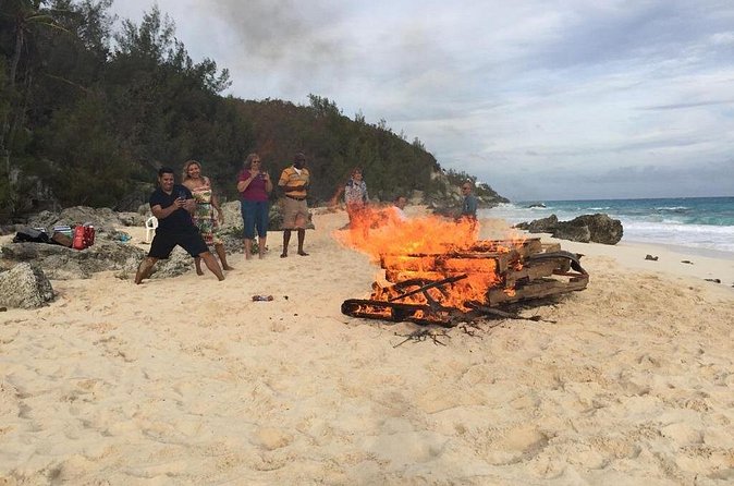 Bermuda Beach Bonfire with Dark and Stormy Cocktail Included - Sunset, firelight, and the included Dark and Stormy