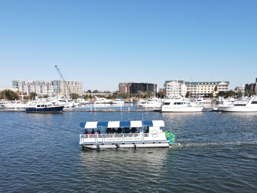 Charleston: Harbor Bar Pedal Boat Party Cruise - The 39-foot pontoon and the 12 pedal stations