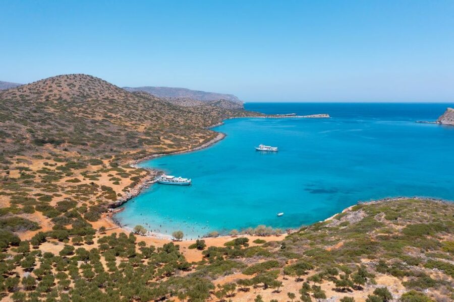 Crete: Mirabello Bay Cruise with Onboard Cocktail - Skistra Bay for snorkeling and a cocktail