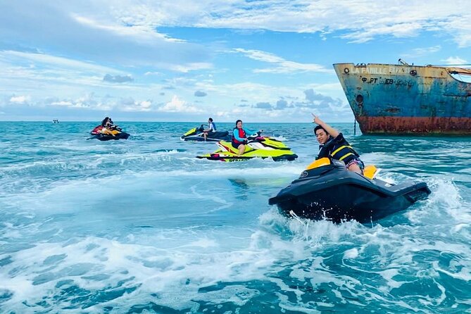 FAMOUS SHIPWRECK, Tiki Bar & Iguana Island Private Jet Ski Tour - Noah’s Ark adds a floating-bar break