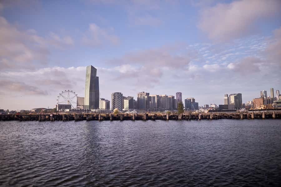 Melbourne Scenic Sunset Cruise with Bar & City Views - Melbourne from the water at golden hour