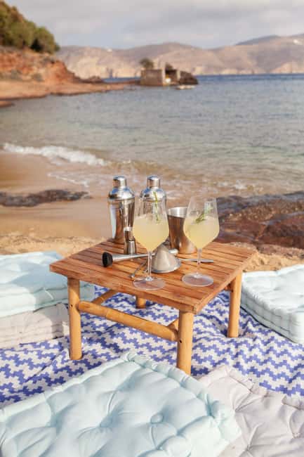 Mykonos: Cocktail Making Class on a Secluded Beach - Tasting ouzo, tsipouro, and mastic