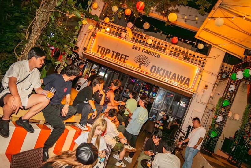 Okinawa:Sky BAR TOPTREE Nightclub Entry Ticket+Drink & VIP - TOP TREE Okinawa, a food hall that turns into a nightclub