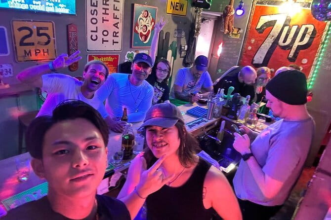 Osaka American village Bar hopping tour - First drinks and free karaoke in American Village