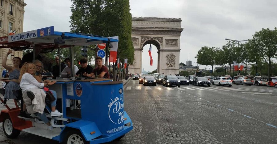 Paris: Beer Bike Bar With Drinks Included - Around Foch Garden and the Arc de Triomphe