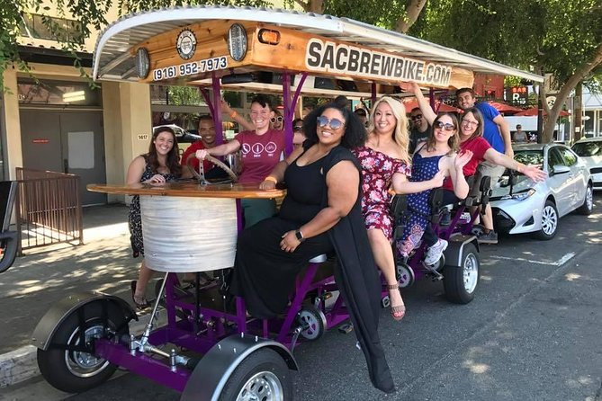 Pedal, Drink, and Bar hop through Sacramento on a 15 seat Beer Bike - How the two-hour ride works