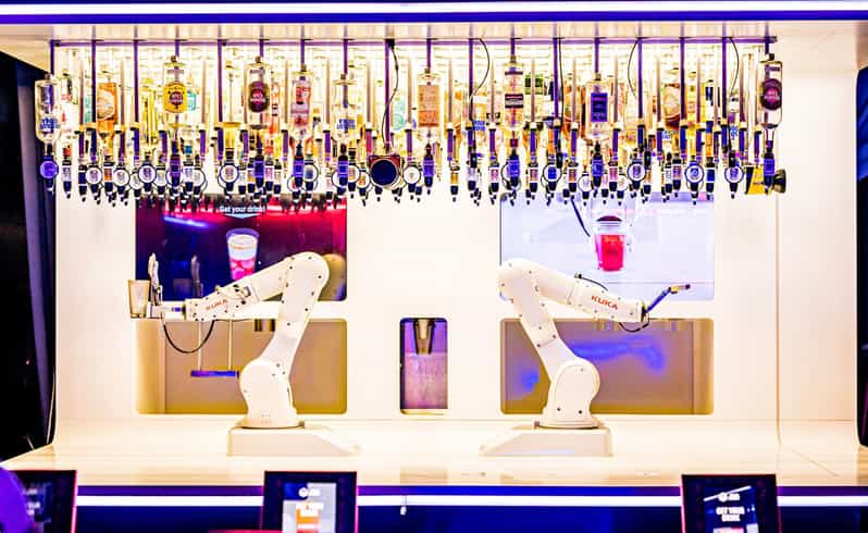 Prague: Robotic Bar Entry with a Drink Included - Robotic arms, hanging bottles, and a cocktail in 90 seconds