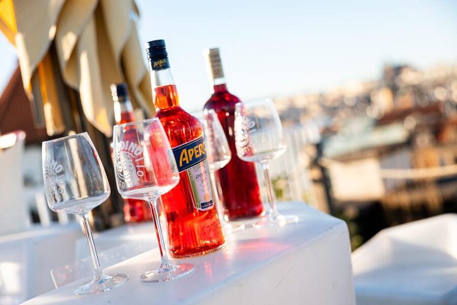 Prague: Sky Bar Aperitivo Menu with Drink & Panoramic Views - A rooftop view above central Prague