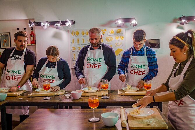 Rome Tipsy Cooking Class: Make Pasta and Mix 3 Spritz Cocktails - Learning carbonara or cacio e pepe