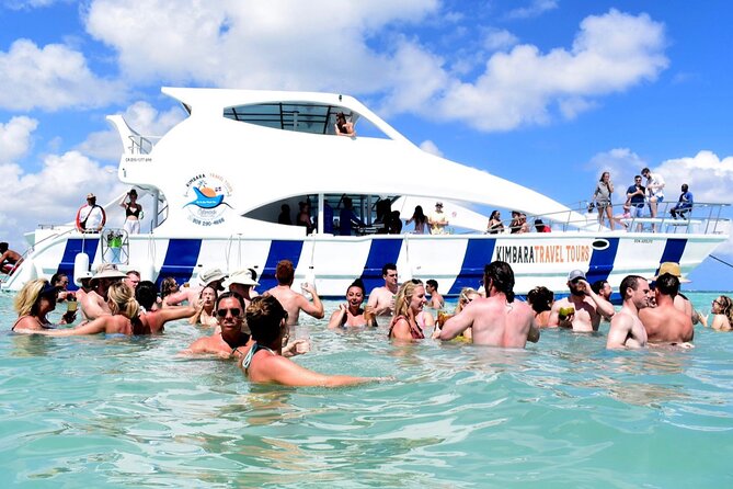 Sand-Bar Punta Cana Party Boat unlimited drinks, snorkeling Vibes - Optional jet boat rides and parasailing