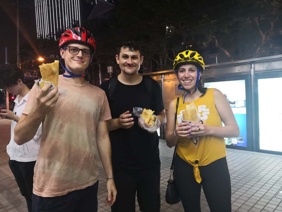 Shanghai: 4-Hour Nightlife Adventure & Tasting Bike Tour - Starting near Hongkou and getting comfortable on the bike