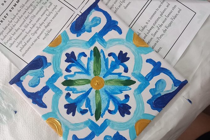 Tile Painting and Cocktails in Downtown Porto - Painting with help from Daniela and the team