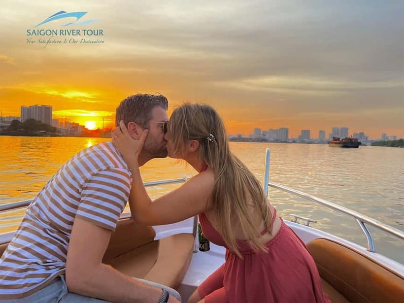 VIP Tour Enjoy Romantic Sunset by Speed Boat Free Cocktail - Saigon New Port and Dong Tay Boulevard from the water